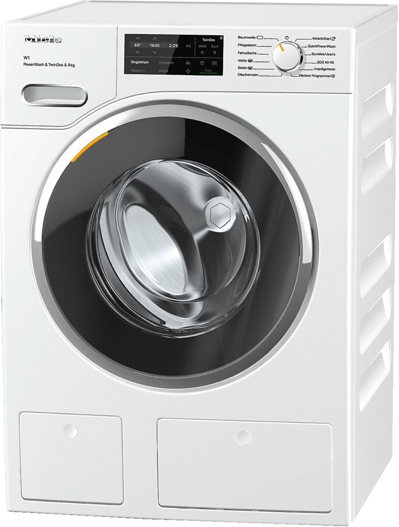 MIELE WWI860 WPS PWash&TDos&9kg W1 White Edition wasmachine (9 kg, 1600 tpm, A, pluisfilter, filter voor vreemde voorwerpen) met grote korting