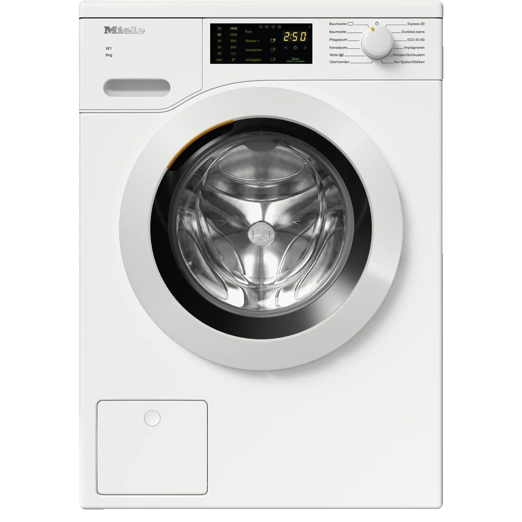MIELE WCD120 WPS 8kg W1 Chrome Edition wasmachine (8 kg, 1400 tpm, A, pluizenfilter, filter voor vreemde voorwerpen) met grote korting