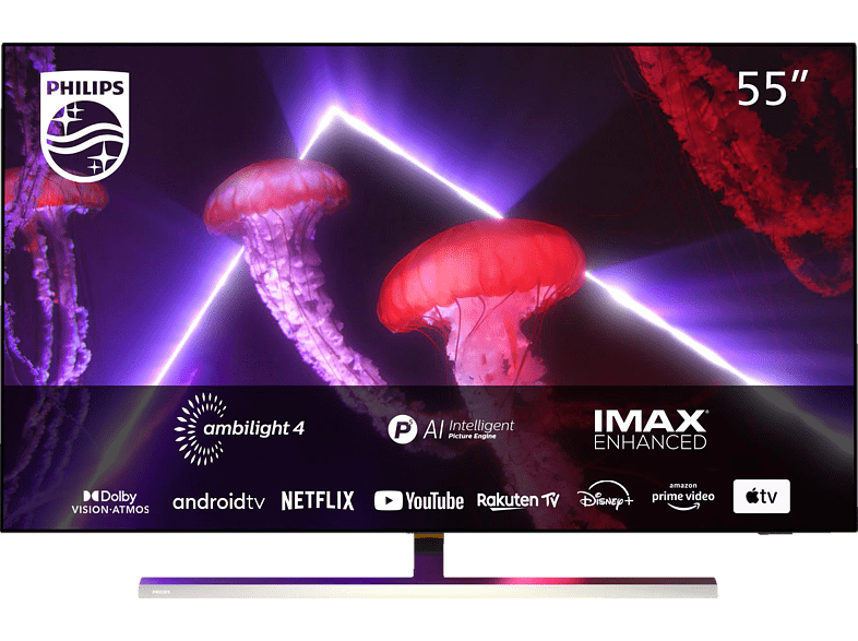 PHILIPS 55OLED837/12 OLED TV (55 inch / 139 cm, OLED 4K, SMART TV, Ambilight, Android TV™ 11 (R)) met grote korting