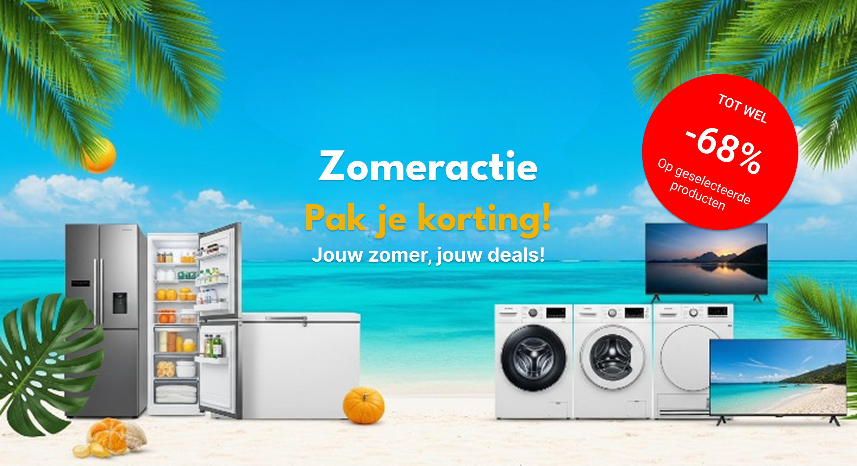 Zomerdeals 2025 | Bespaar op Witgoed bij DeWitgoedOutlet.nl